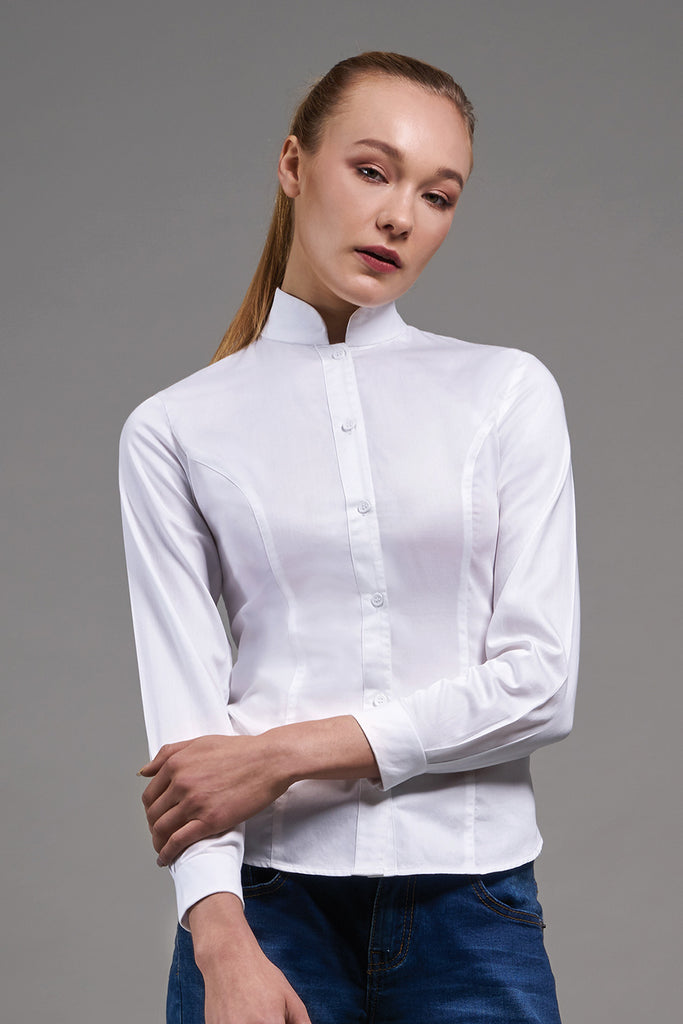 A Shirt by Adam Liew Charlotte White Shirt On Model