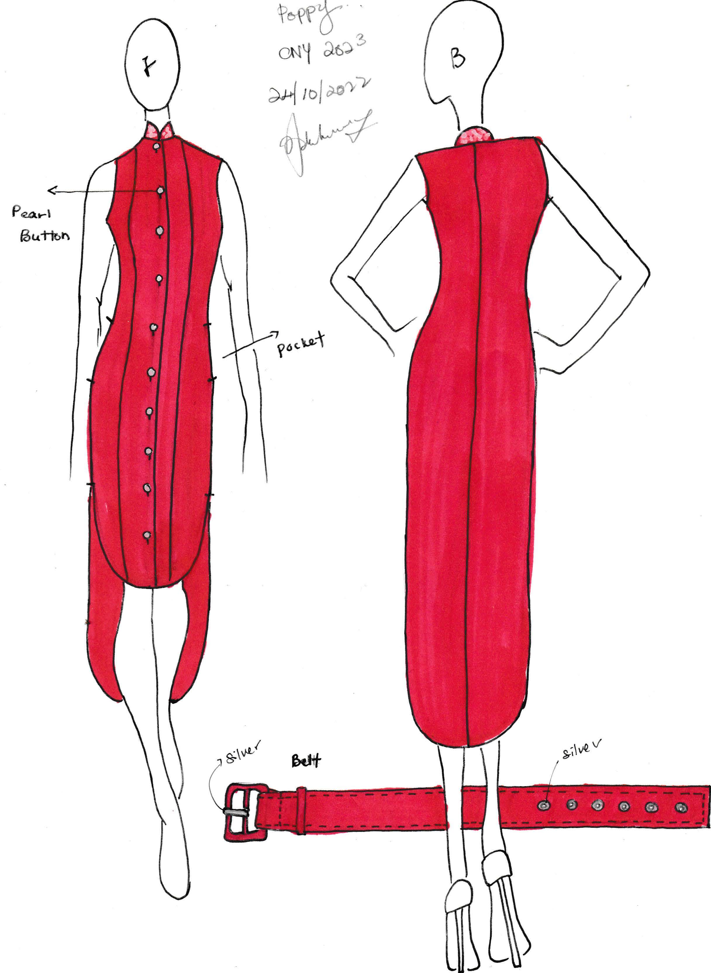 Poppy - Non Iron - Red Sleeveless Shirt Dress