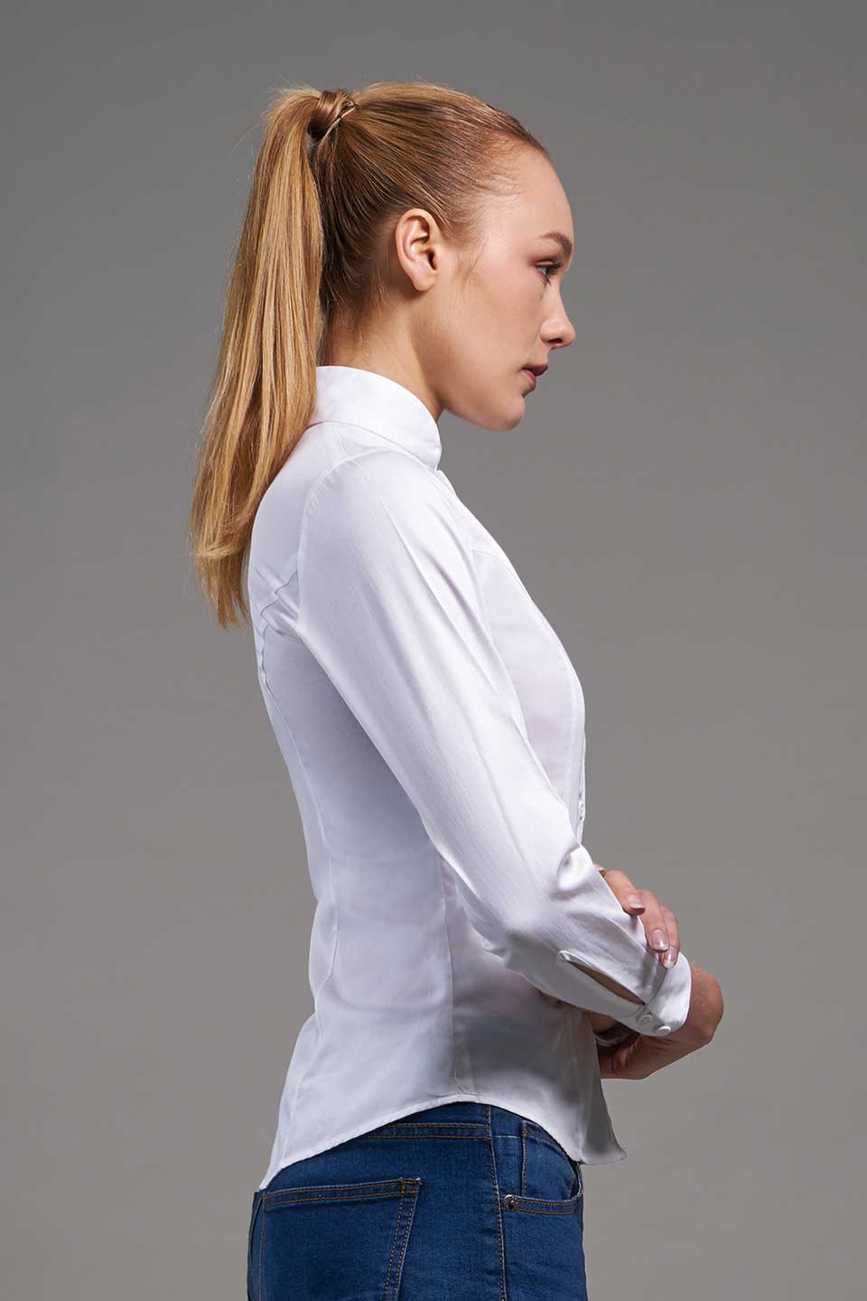 A Shirt by Adam Liew Charlotte White Shirt On Model